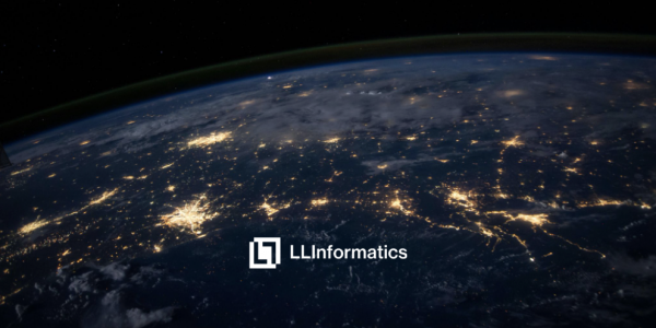 Nasa picture of Earth at Night, LLinformatics logo on top